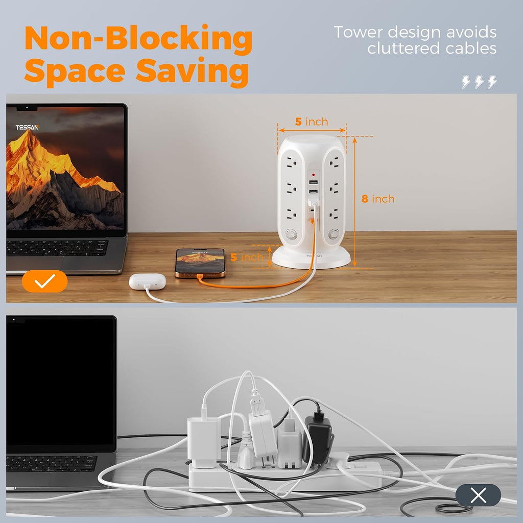 TESSAN™ 17-in-1 Tower Power Strip