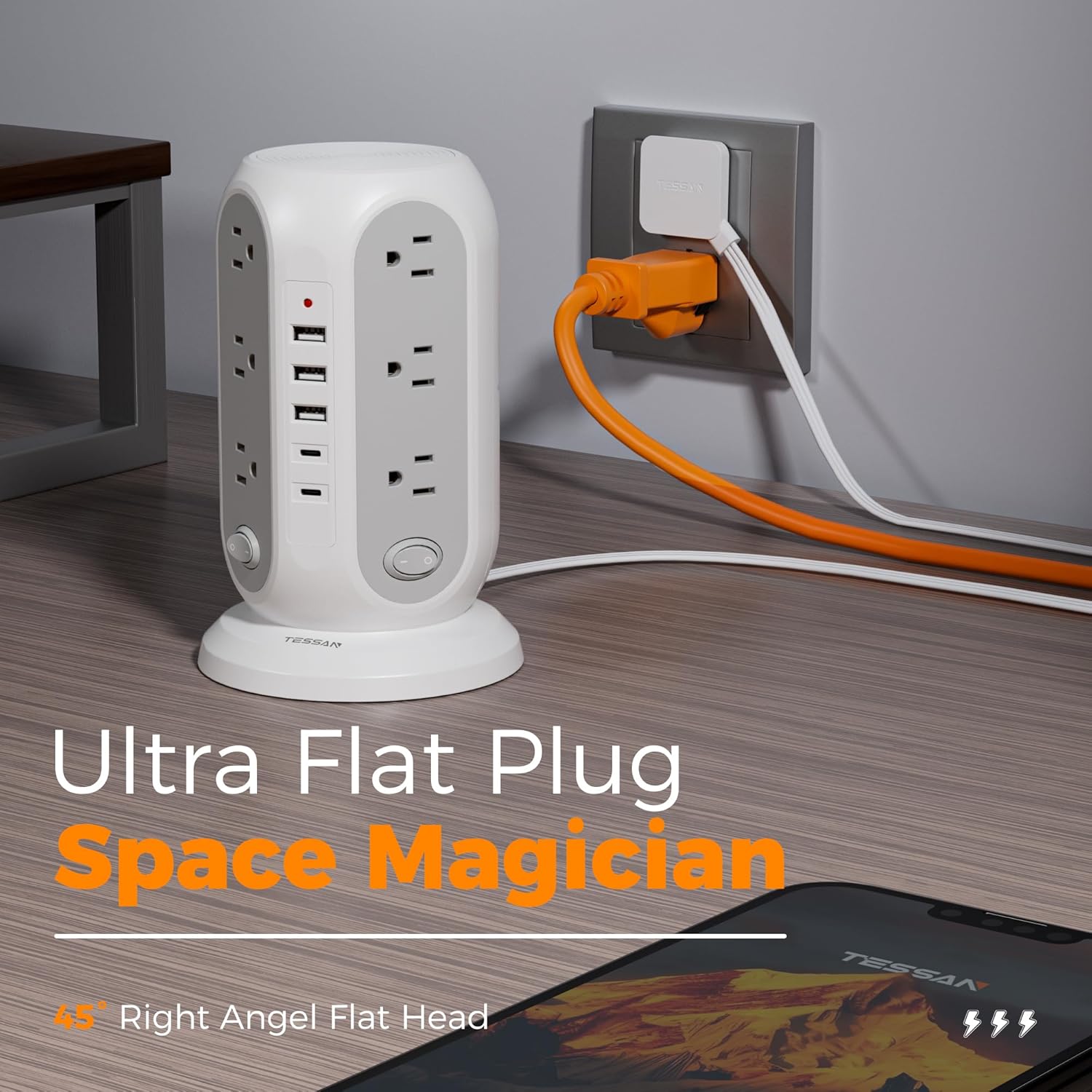TESSAN™ 17-in-1 Tower Power Strip