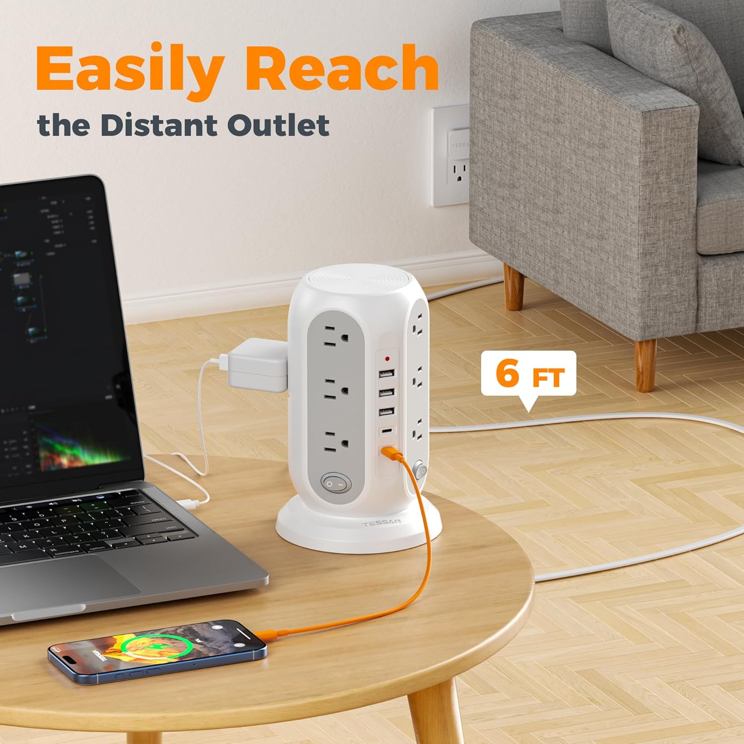 TESSAN™ 17-in-1 Tower Power Strip